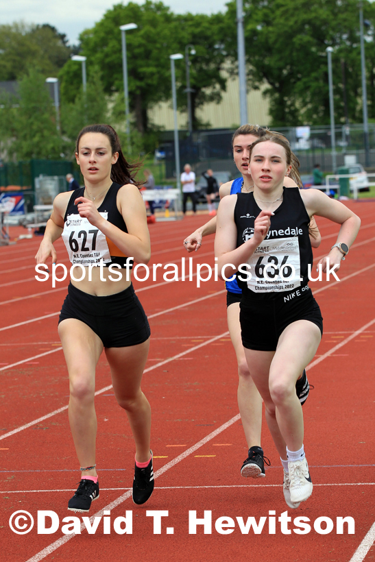 Women and Girls 1500 metres, 2022 North Eastern Track and Field Champs., Middlesbrough. David T. Hewitson/Sports for All Pics